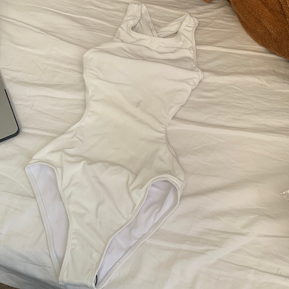 White Cross Back SHEIN Bathing Suit